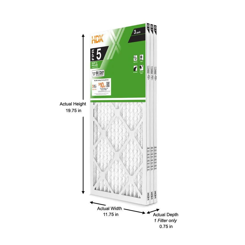 12 X 20 X 1 Pleated Air Filter 3-Pack R825