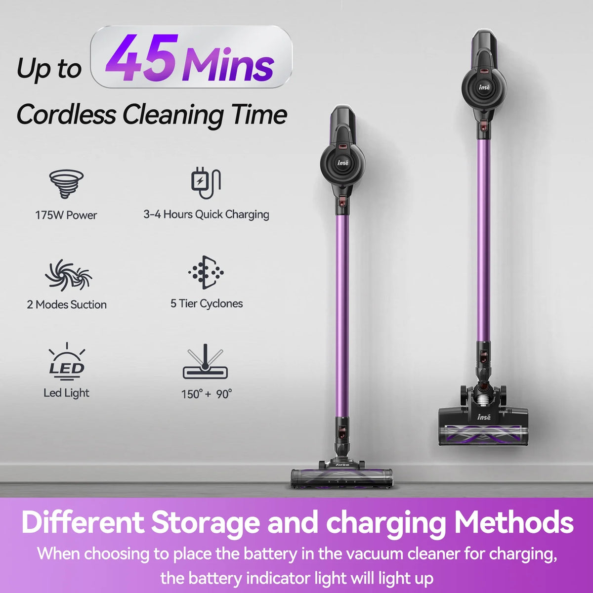 Cordless Vacuum Cleaner, 6 in 1 Stick Vacuum with 20kPa 160W Motor G2682
