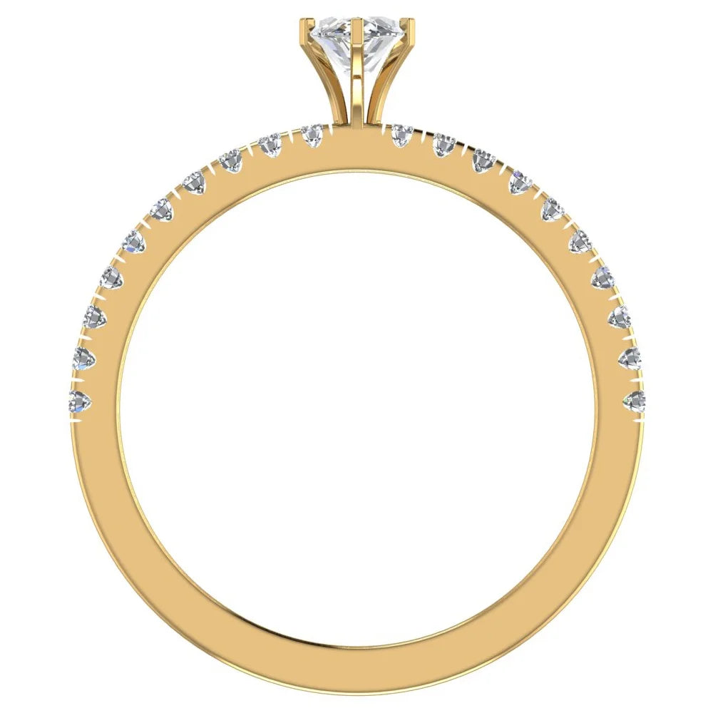 Marquise Solitaire Diamond Ring 18K Gold 0.65 CT TW Y6681
