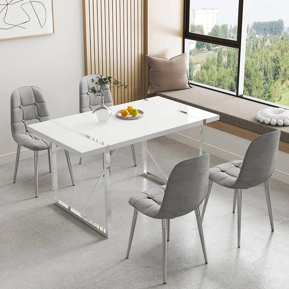 White Rectangle MDF Dining Table U195