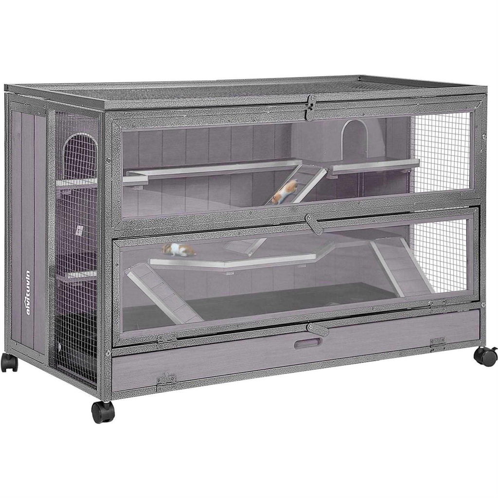 Wooden Hamster Cage Guinea Pig Cage with Iron Frame V9402