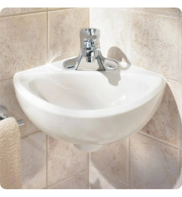Wall-Mount Corner Sink White H355