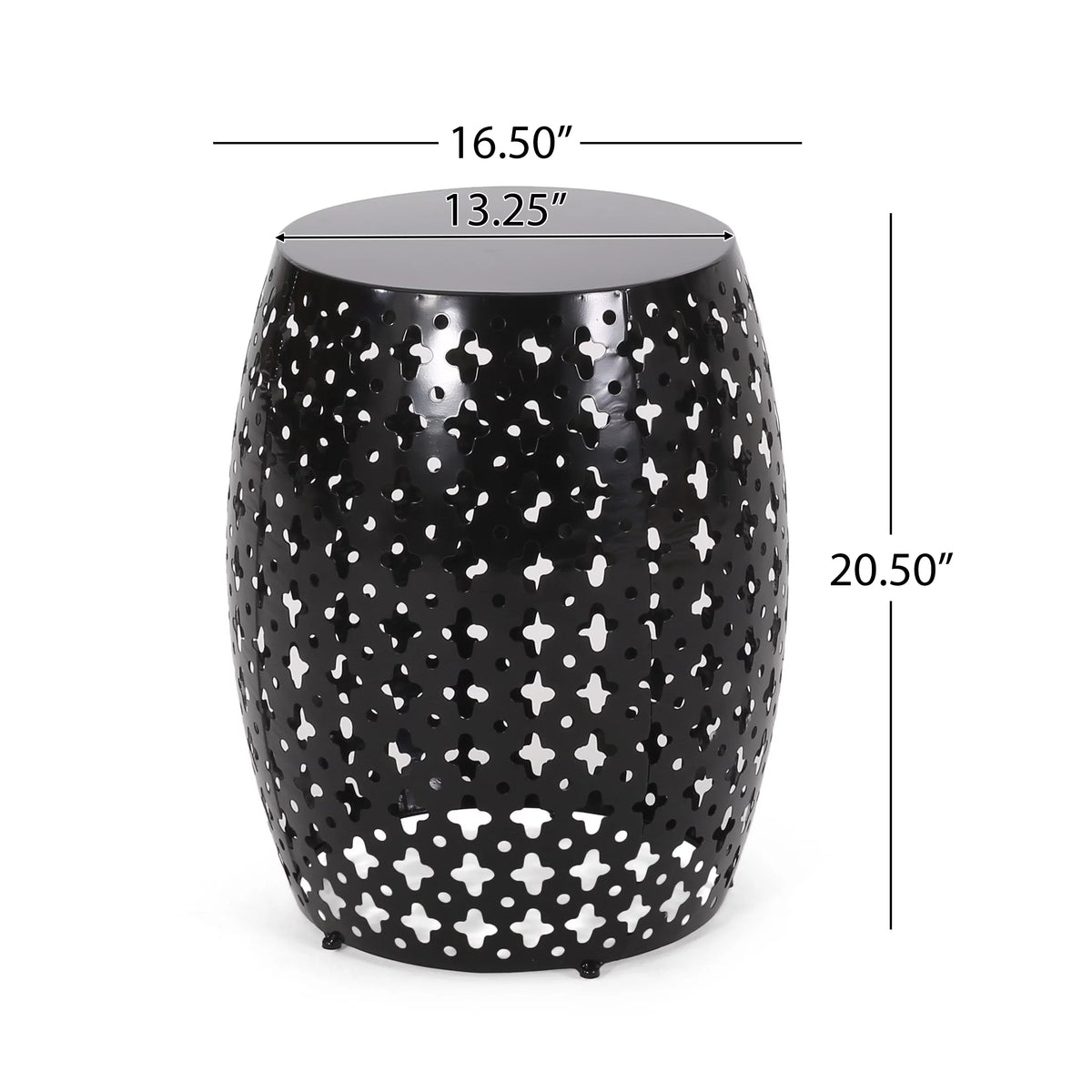 Black Outdoor Metal Side Table L540