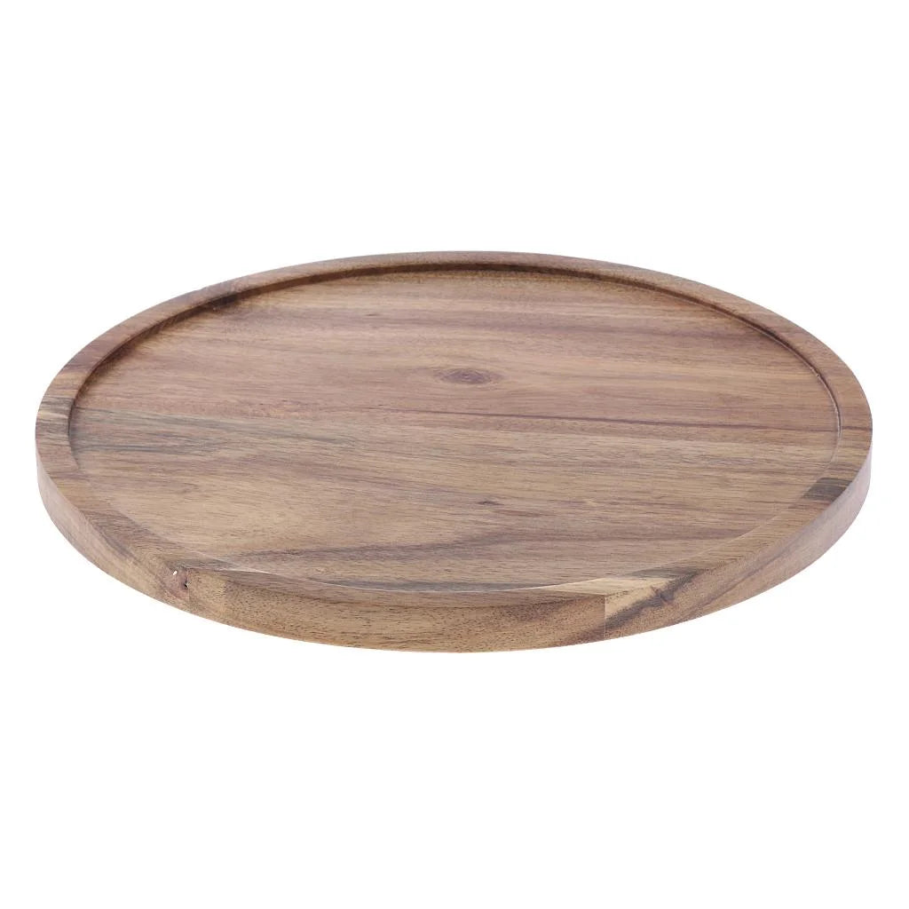 Wooden Rotating Cake Plate with Glass Lid F429