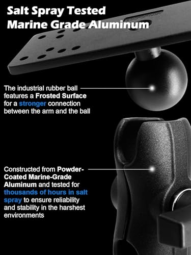 Aluminum Fish Finder Mount with 1.5" Ball, Medium Arm Marine Electronic Mount M525