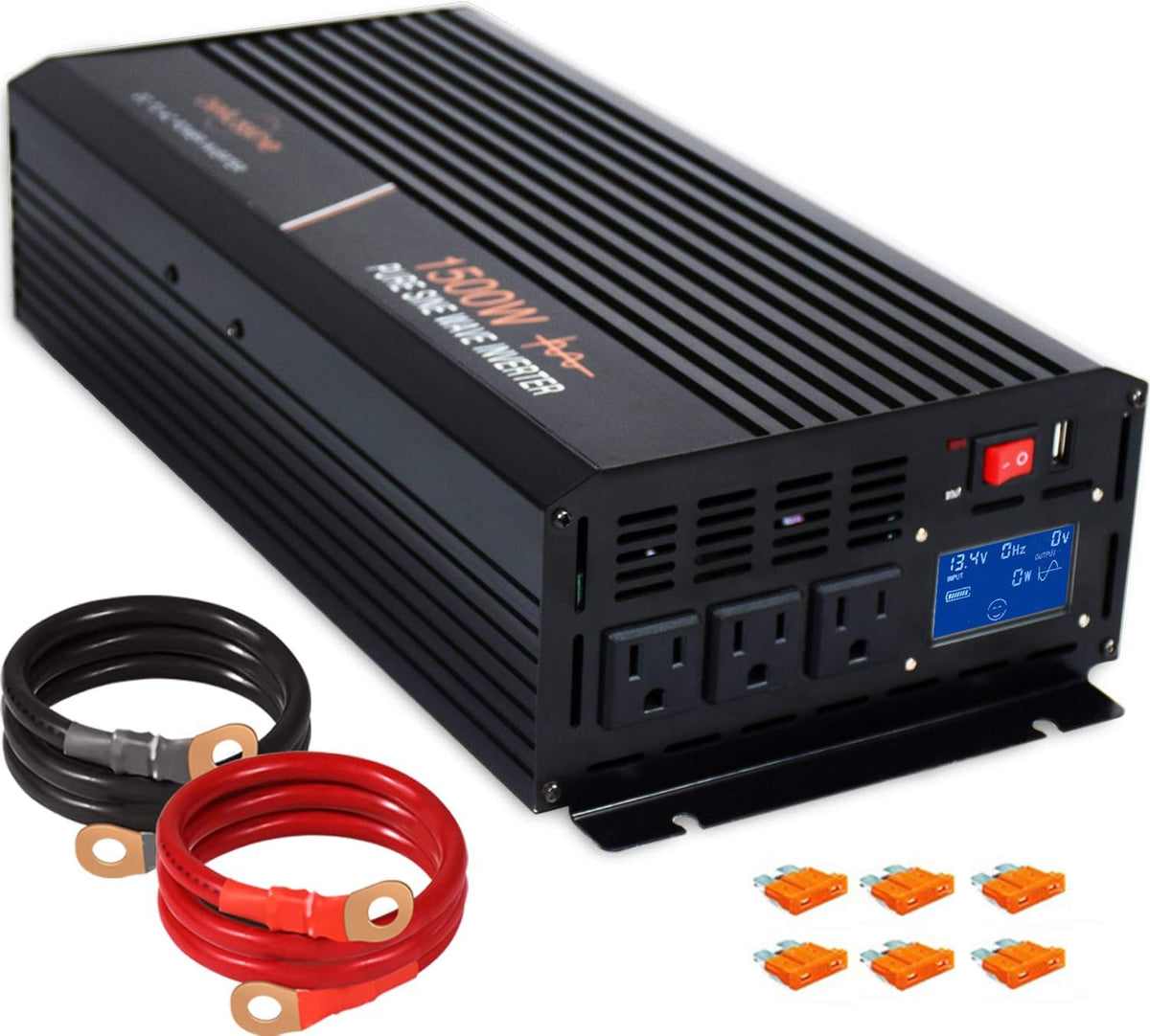 1500w Pure Sine Wave Power Inverter 24 Volt DC to AC 110v 120v Car Power Inverter G775650