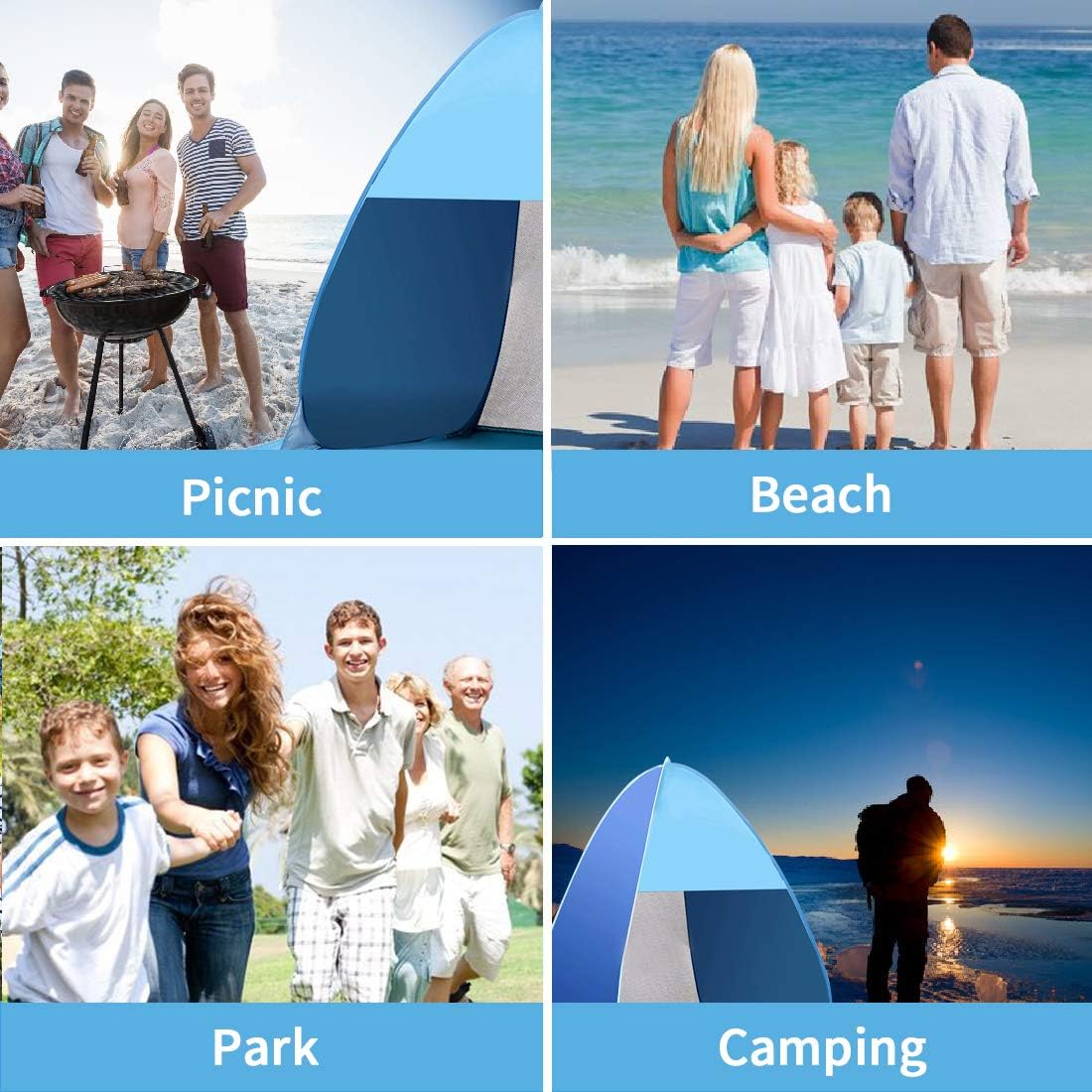 UPF 50+ Pop Up Beach Tent for 2-3 Person K86648