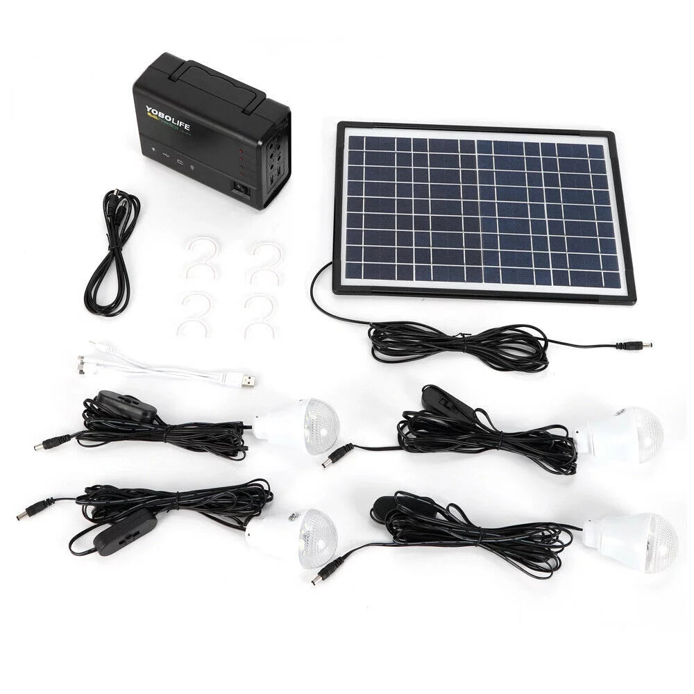 Portable Solar Generator with Solar Panel and LED Lights R945