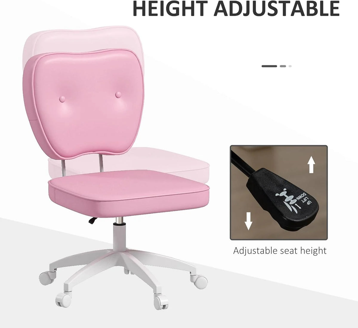 Armless PU Leather Office Chair with Adjustable Height G285