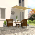 Yellow and White Retractable Awning F442811