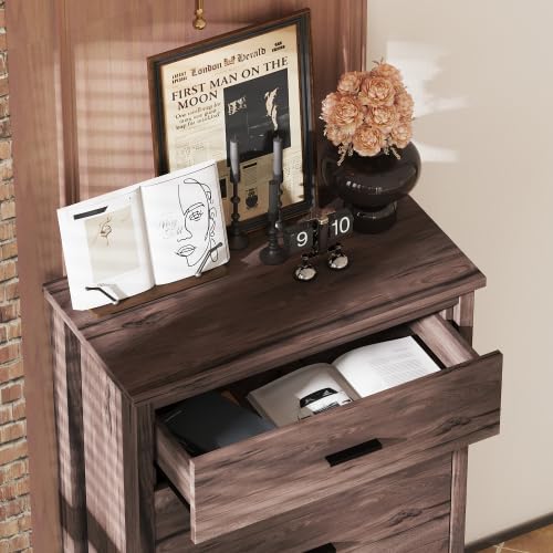 Walnut Wooden Dresser with 5 Drawer U701