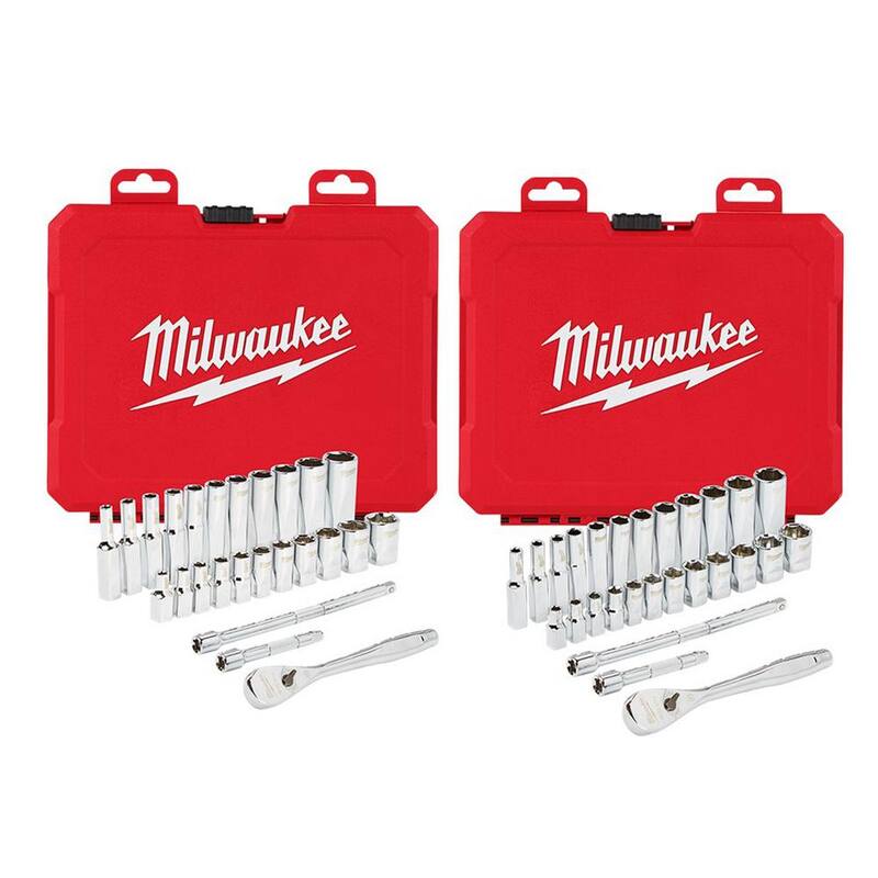 1/4 in. Drive SAE/Metric Ratchet and Socket Mechanics Tool Set (54-Piece) R141