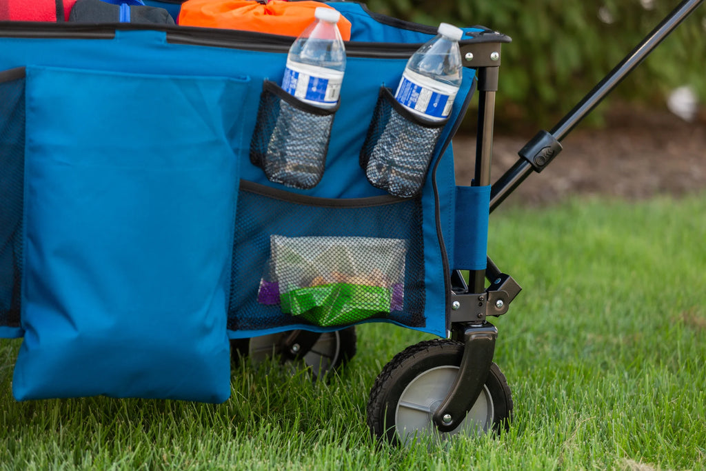 Quad Folding Camp Wagon with Tailgate, Blue K6437