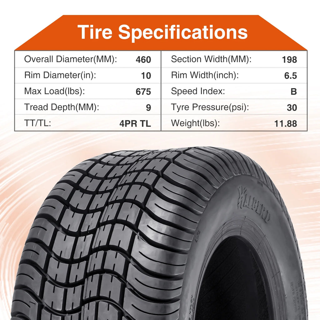 205/50-10 4PLY Golf Cart Tires U52280