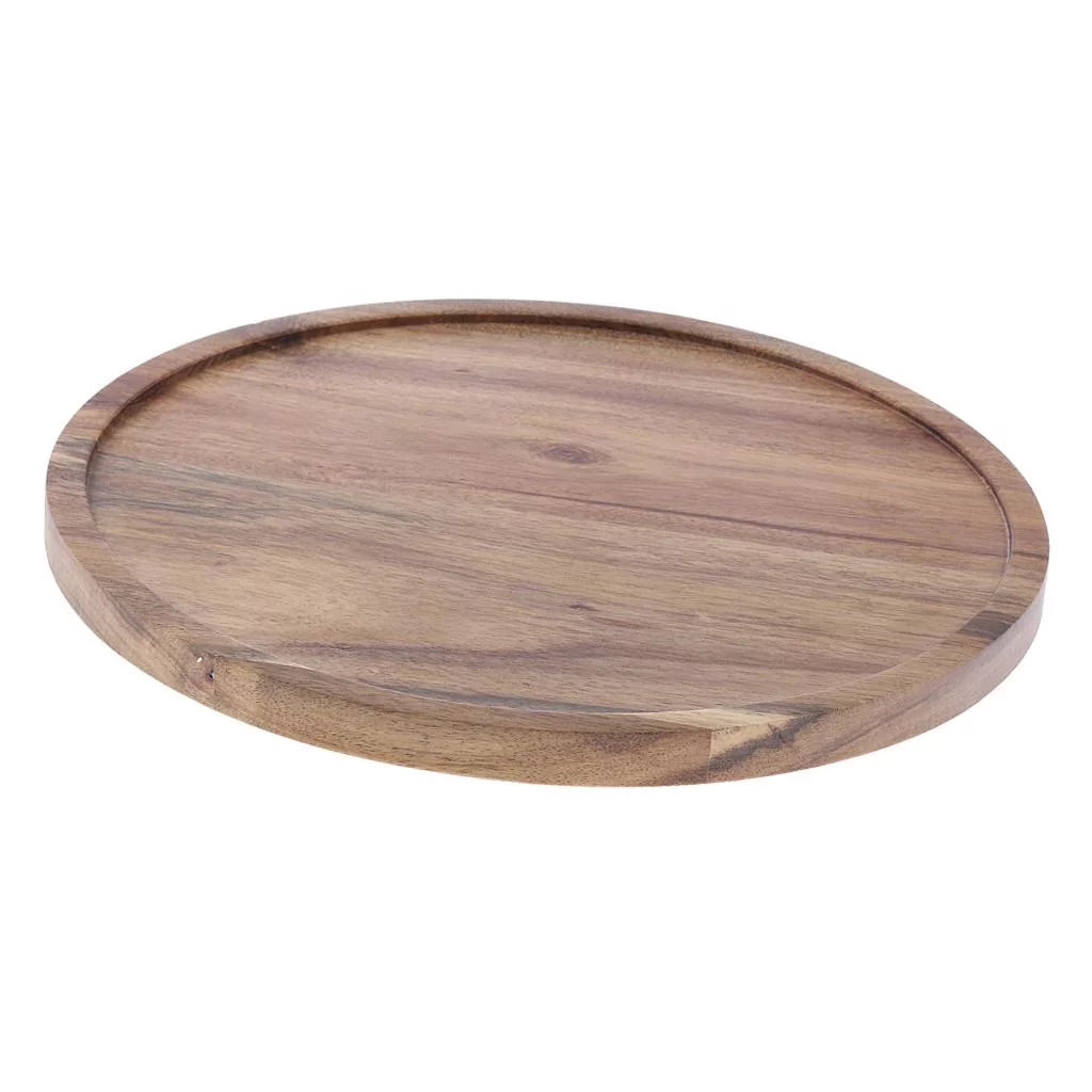 Wooden Rotating Cake Plate with Glass Lid F429