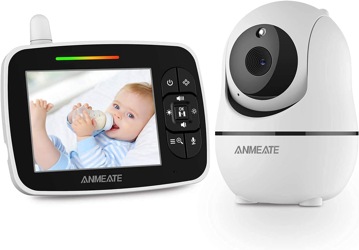 Baby Monitor with Camera and Audio, 3.5" Display, Infrared Night Vision, Two Way Talk, Room Temperature, Lullabies, 960ft Range O894