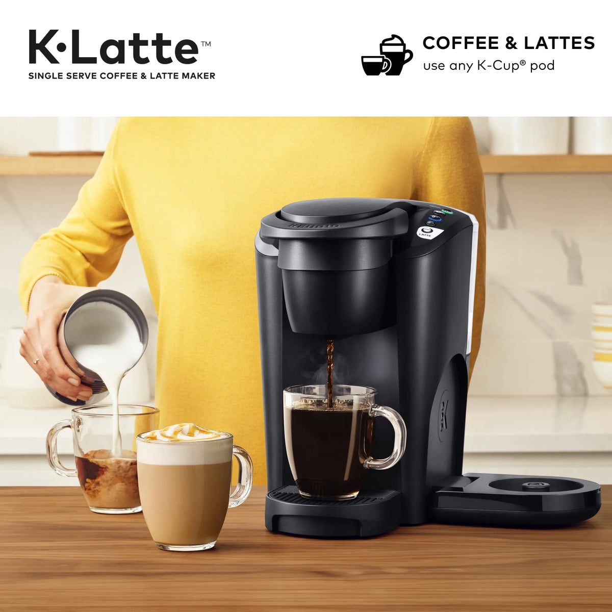 Black Single Serve Coffee and Latte Maker R954012