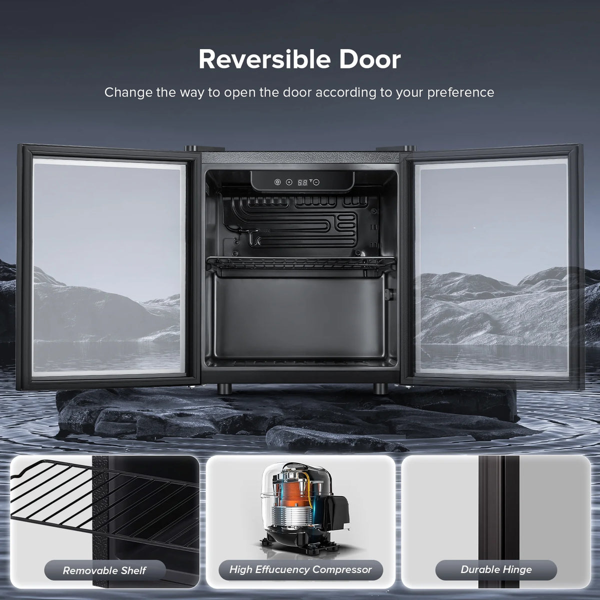 1.3 Cu.ft Beverage Cooler with Transparent Glass Door Z759