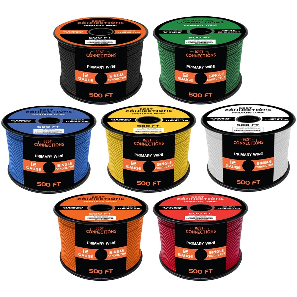 12 Gauge Automotive Primary Wire 7 Color 500ft M465