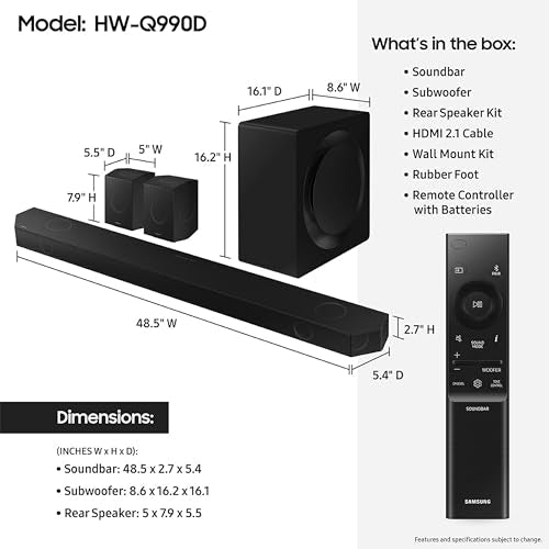 11.1.4ch Soundbar with Wireless Dolby Atmos Audio X2649