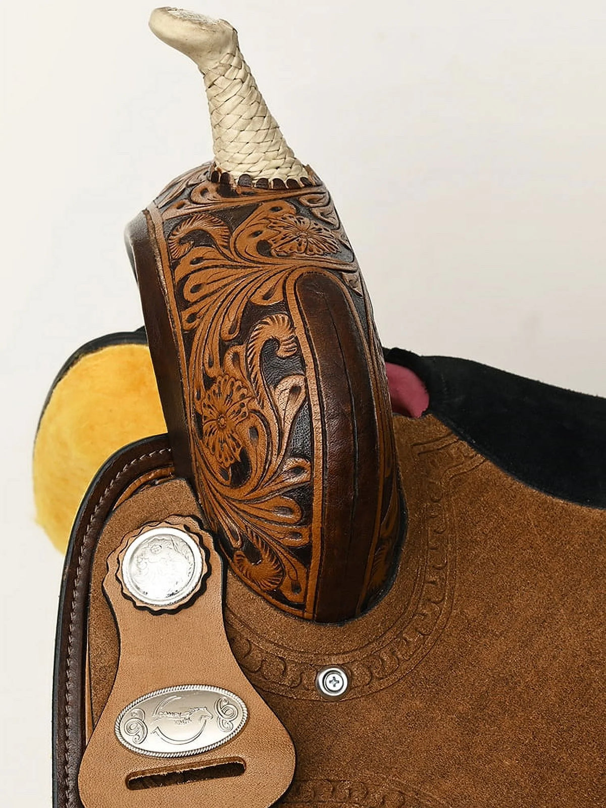 Dark Brown Leather Saddle Set with Reins B77632