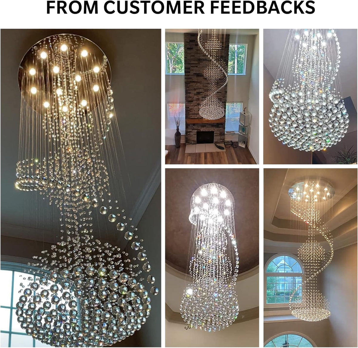 Crystal Spiral Chandelier for Staircase U10684