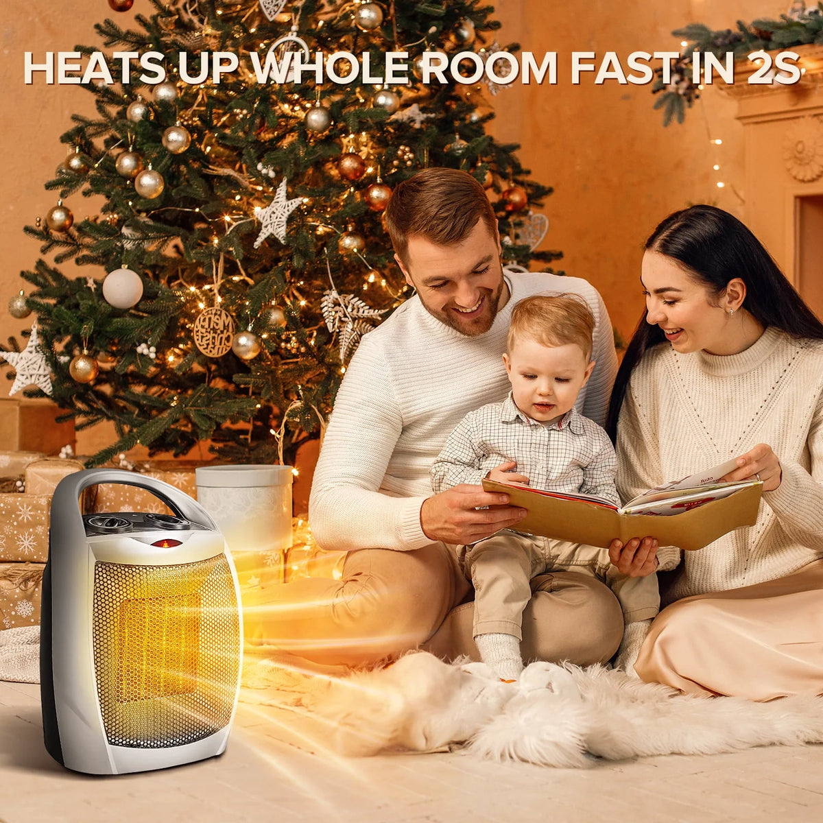 950W/1500W Ceramic Portable Space Heater with Thermostat H809