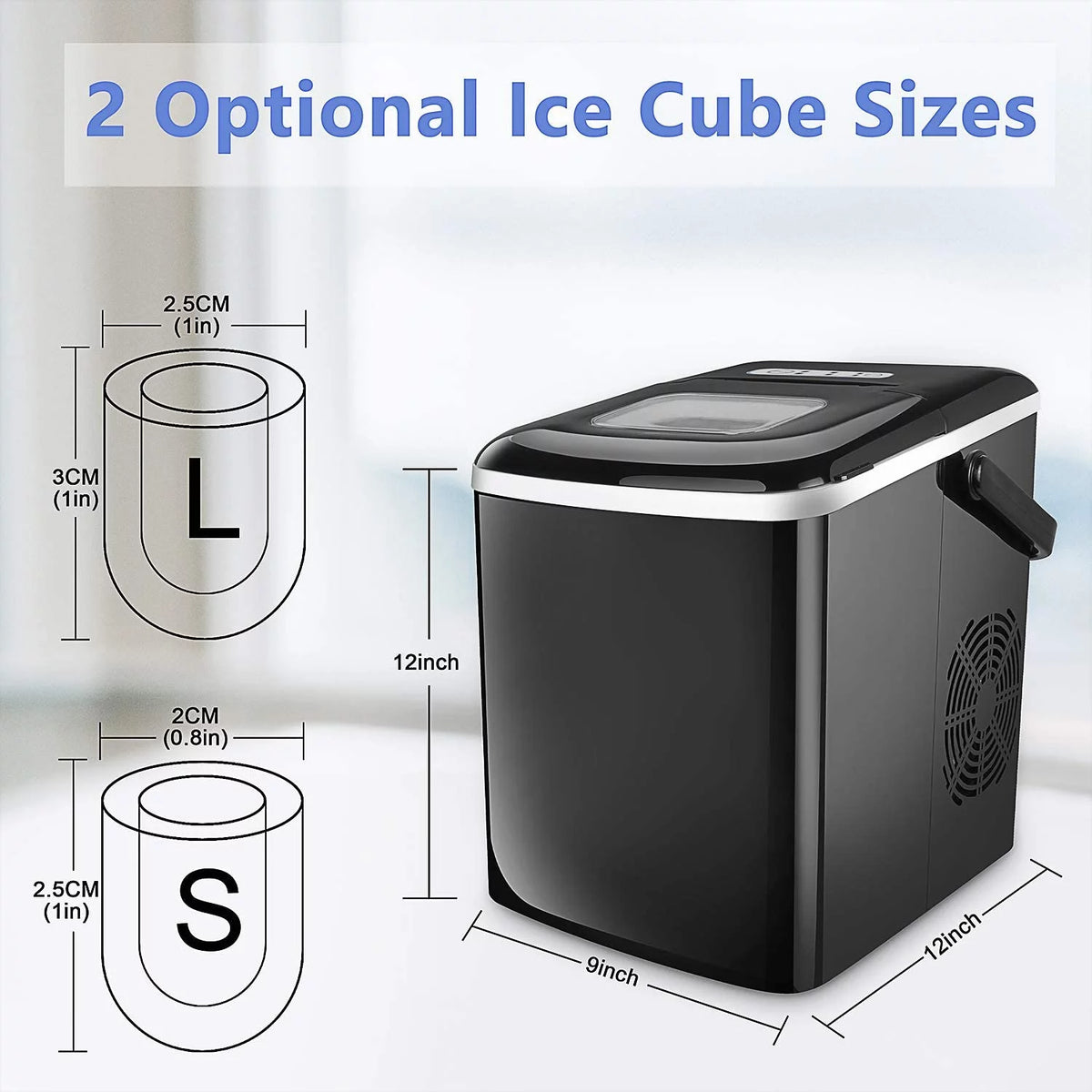 Portable Countertop Ice Maker with 2 Ice Cube Sizes G692192