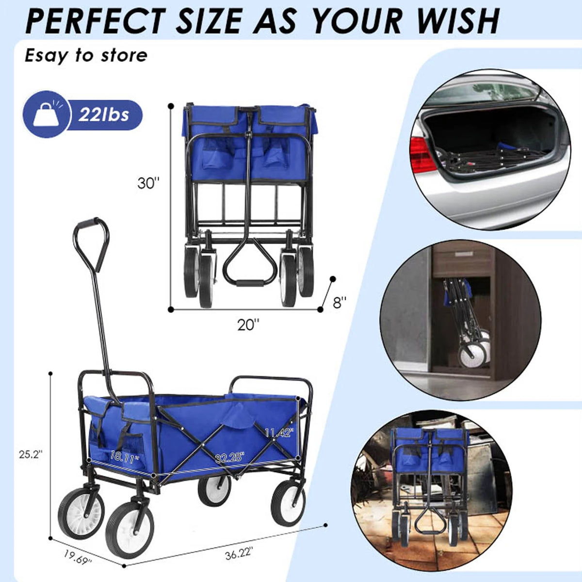 Collapsible Utility Wagon Cart Q1828