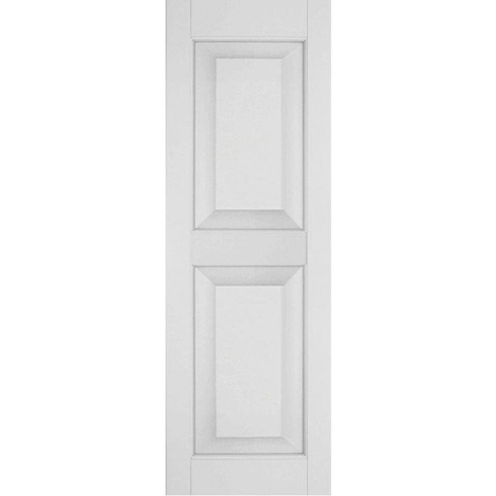 18 in. x 50 in. Primed Pine Raised Panel Shutters Pair K889043