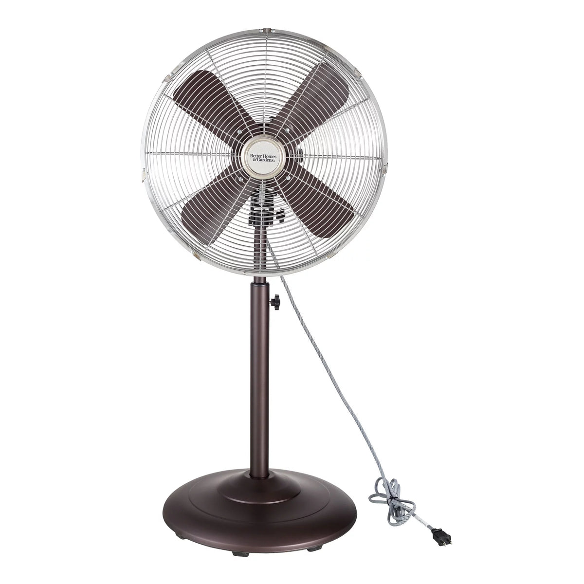 16 inch Adjustable Height Oscillating 3-Speed Metal Stand Fan in Red N145