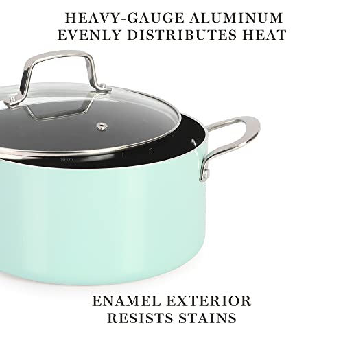 14 Piece Non-Stick Aluminum Cookware Set Black with Gold Handles Z197