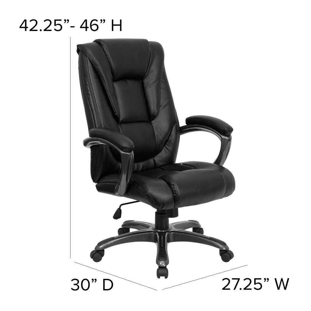 Black LeatherSoft High Back Ergonomic Office Chair L474100