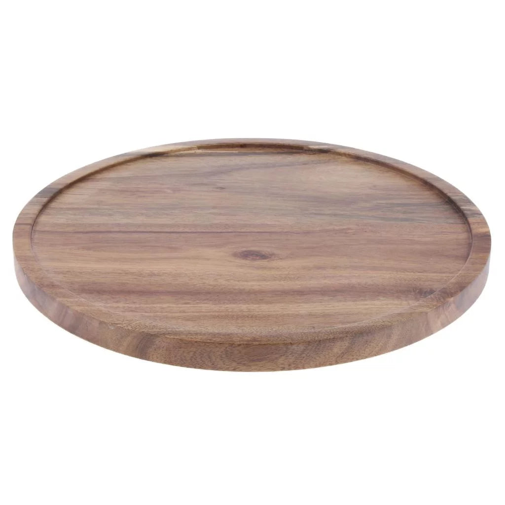 Wooden Rotating Cake Plate with Glass Lid F429