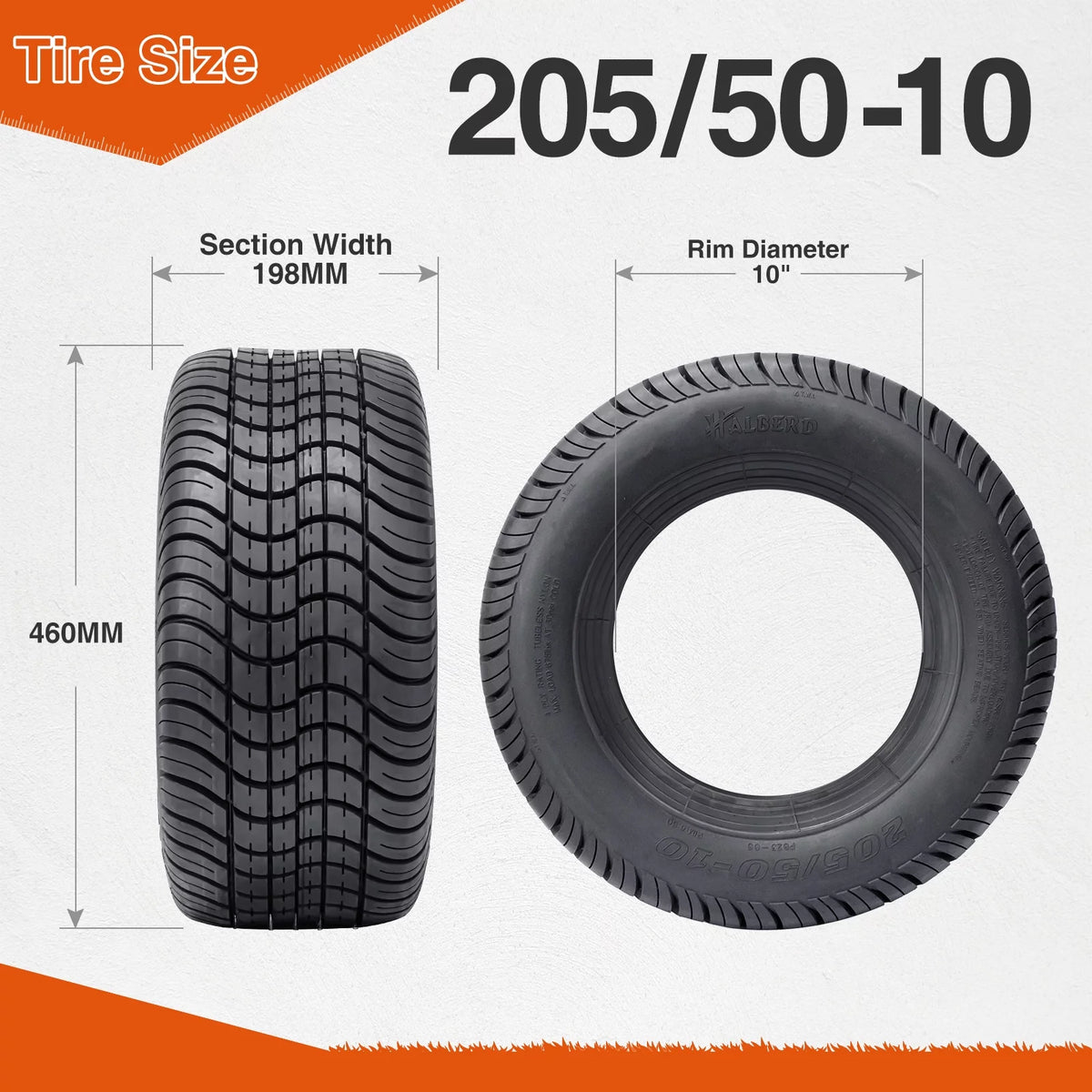 205/50-10 4PLY Golf Cart Tires U52280