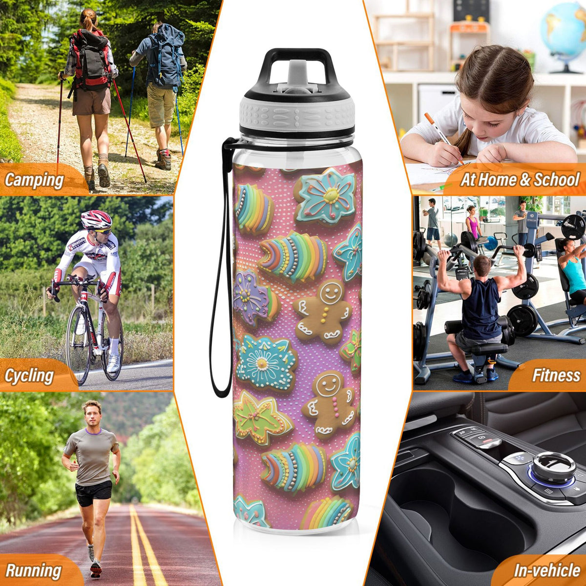 Pink 32oz Tritan Leakproof Sports Water Bottle with Straw L670524