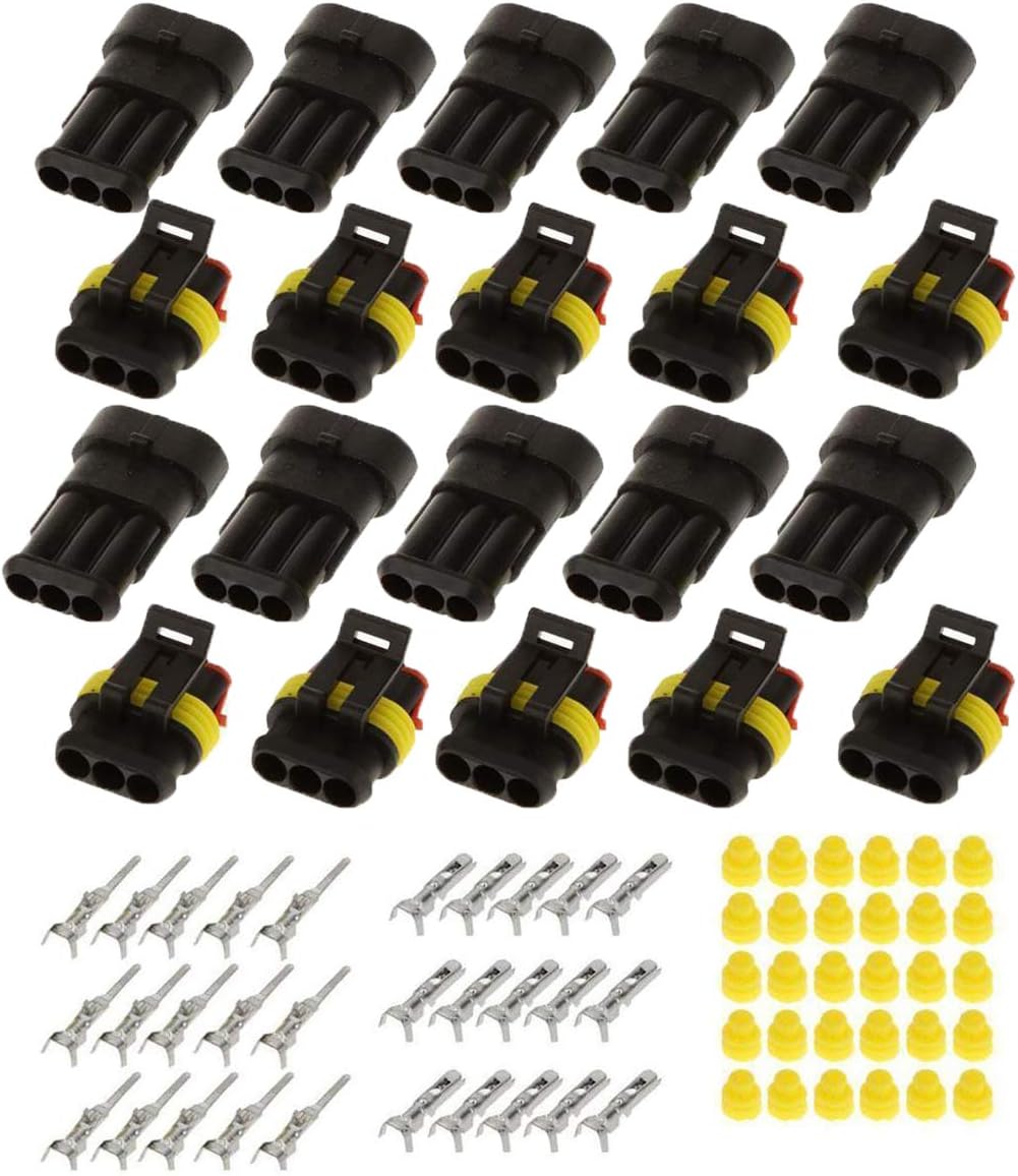 10 Kits 4 Pin Waterproof Electrical Connector Plug 2.5mm Terminals A631