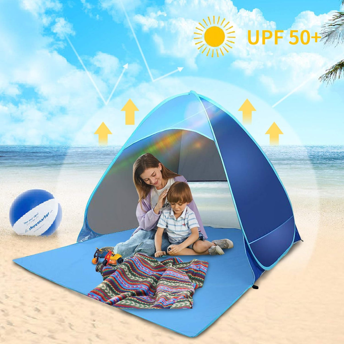UPF 50+ Pop Up Beach Tent for 2-3 Person K86648