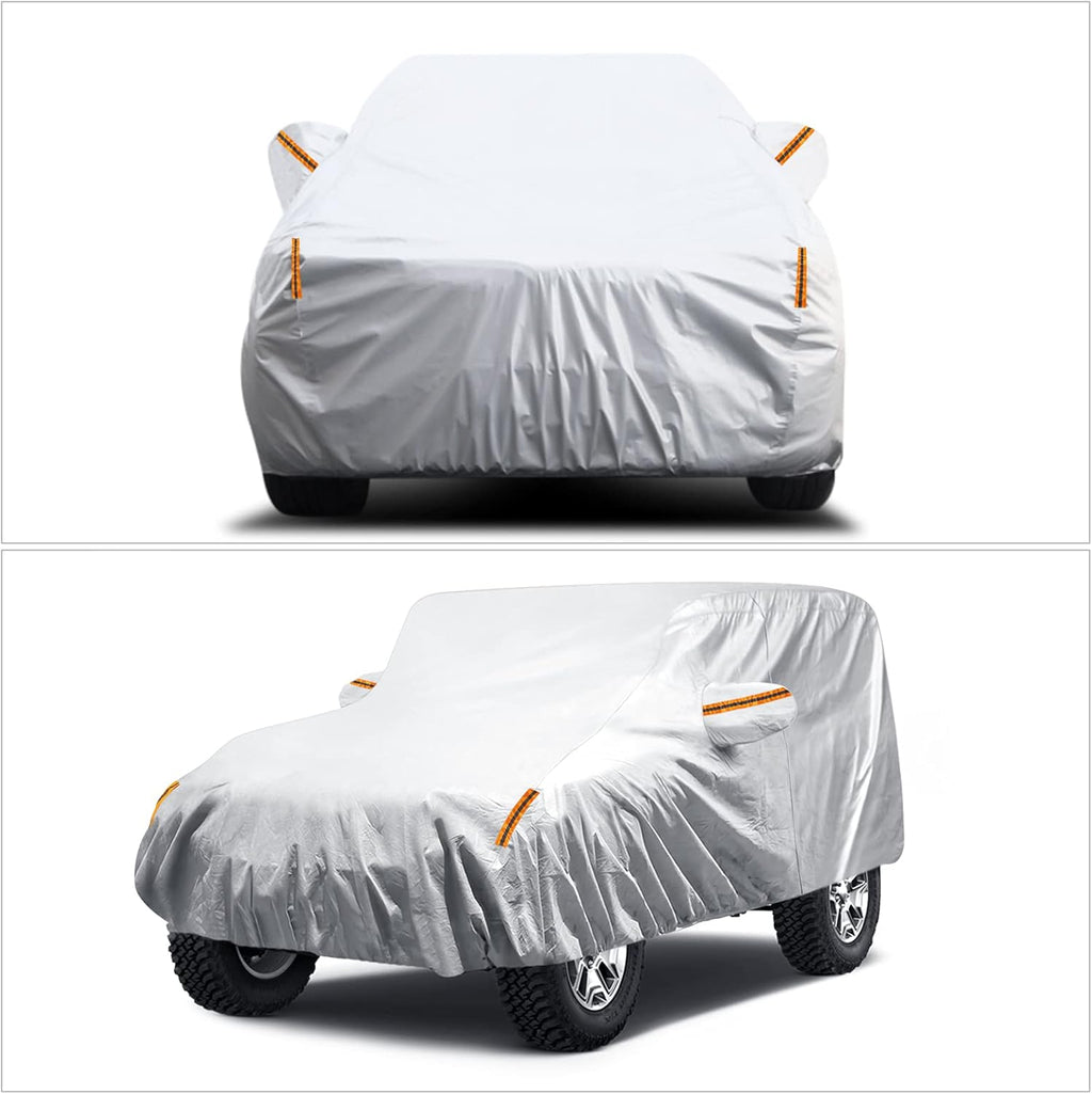 Waterproof Car Cover with Driver Door Zipper Lock Cable F66972