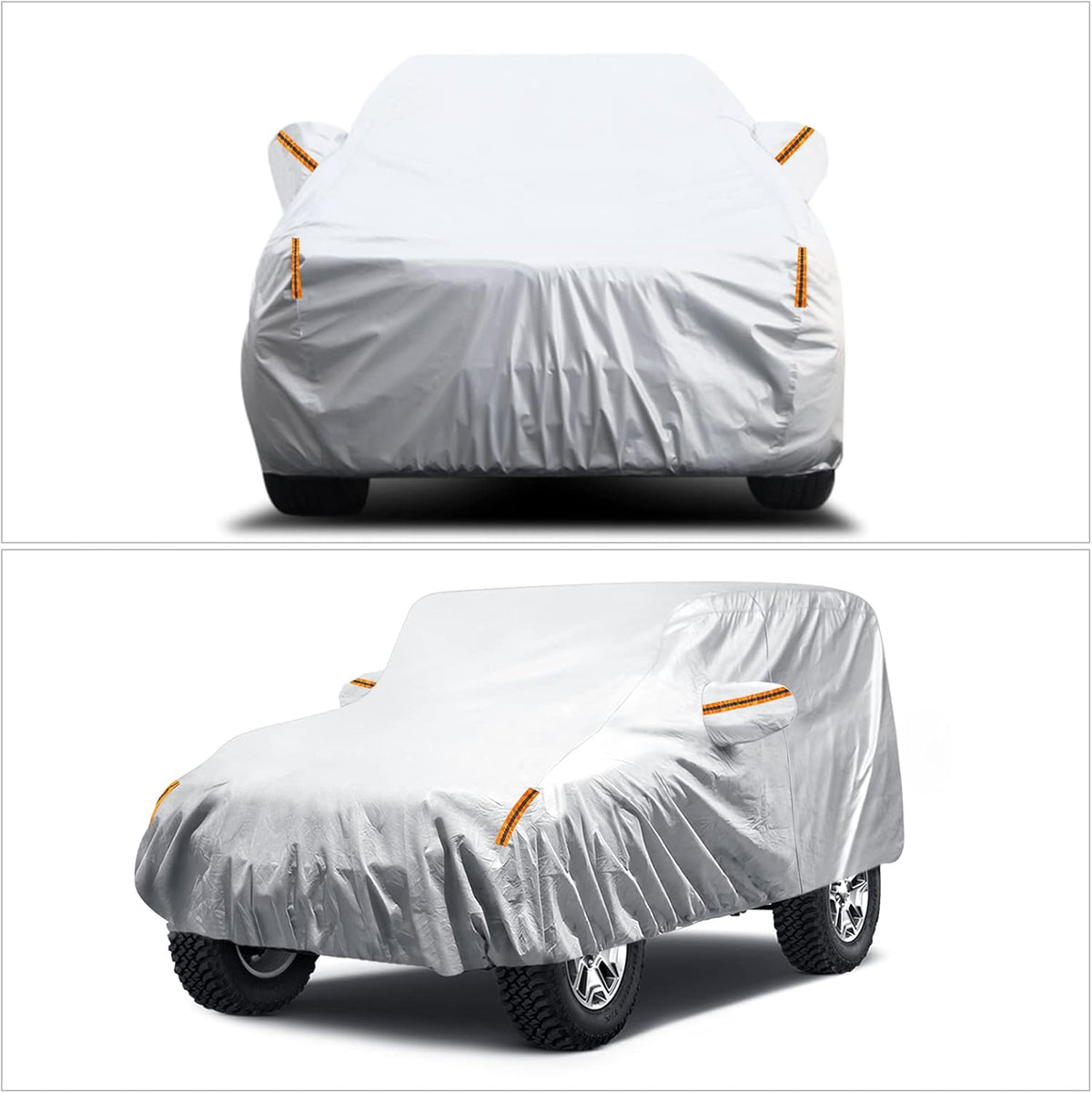 Waterproof Car Cover with Driver Door Zipper Lock Cable F66972