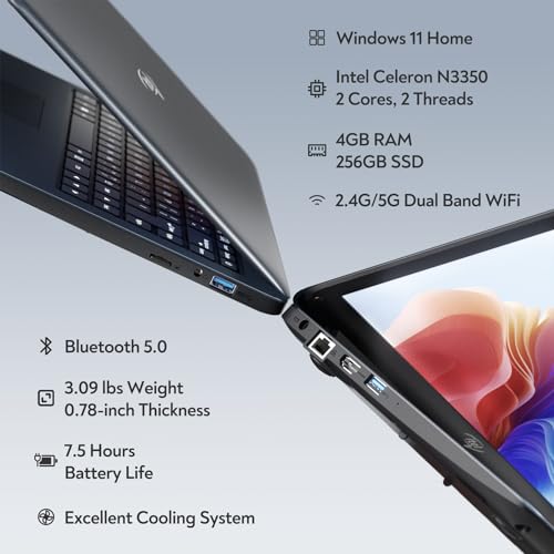 14'' Dual-Core Intel Celeron N3350 4GB RAM 256GB SSD Windows 11 Laptop H21545
