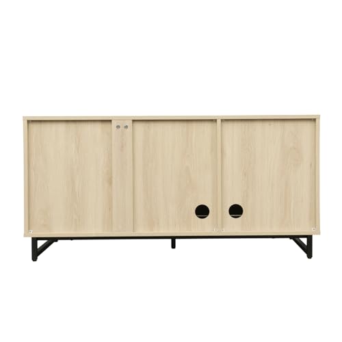 Rattan Sideboard Cabinet with 3 Doors & Metal Legs K671970