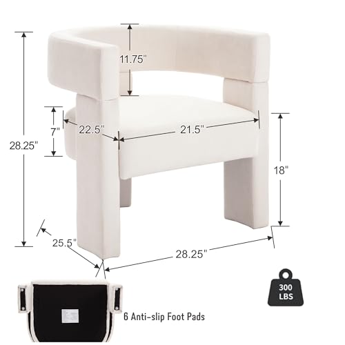 Beige Linen Barrel Accent Chair U310