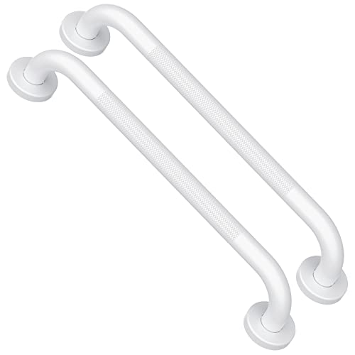 2 Pack 24 Inch Anti-Slip Shower Grab Bars with Rubber Grip Chrome Stainless Steel Bathroom Wall Mount Grab Bar Handle Y61642