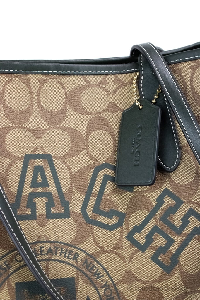 Varsity Khaki Amazon Green Multi Signature Canvas City Tote Bag C9625