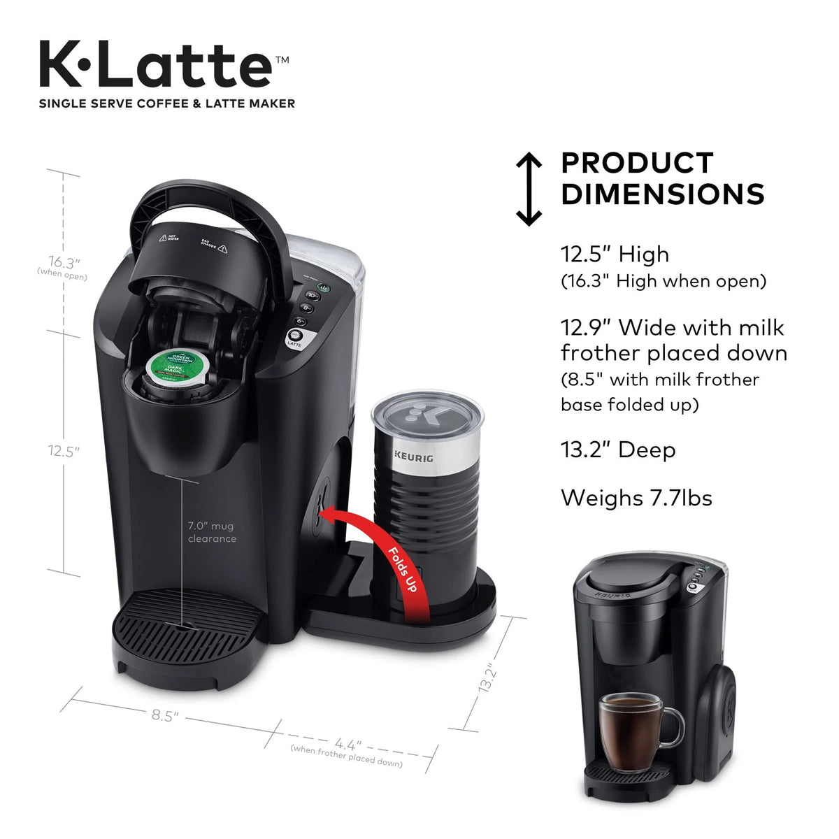 Black Single Serve Coffee and Latte Maker R954012