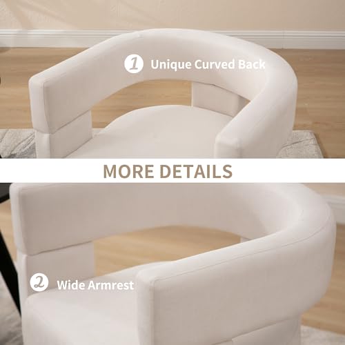 Beige Linen Barrel Accent Chair U310