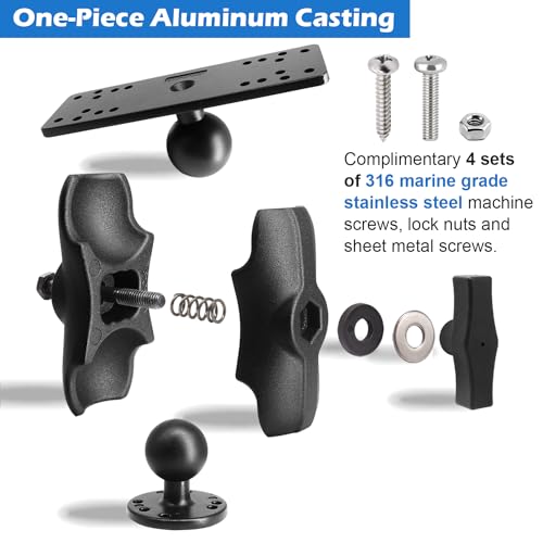 Aluminum Fish Finder Mount with 1.5" Ball, Medium Arm Marine Electronic Mount M525