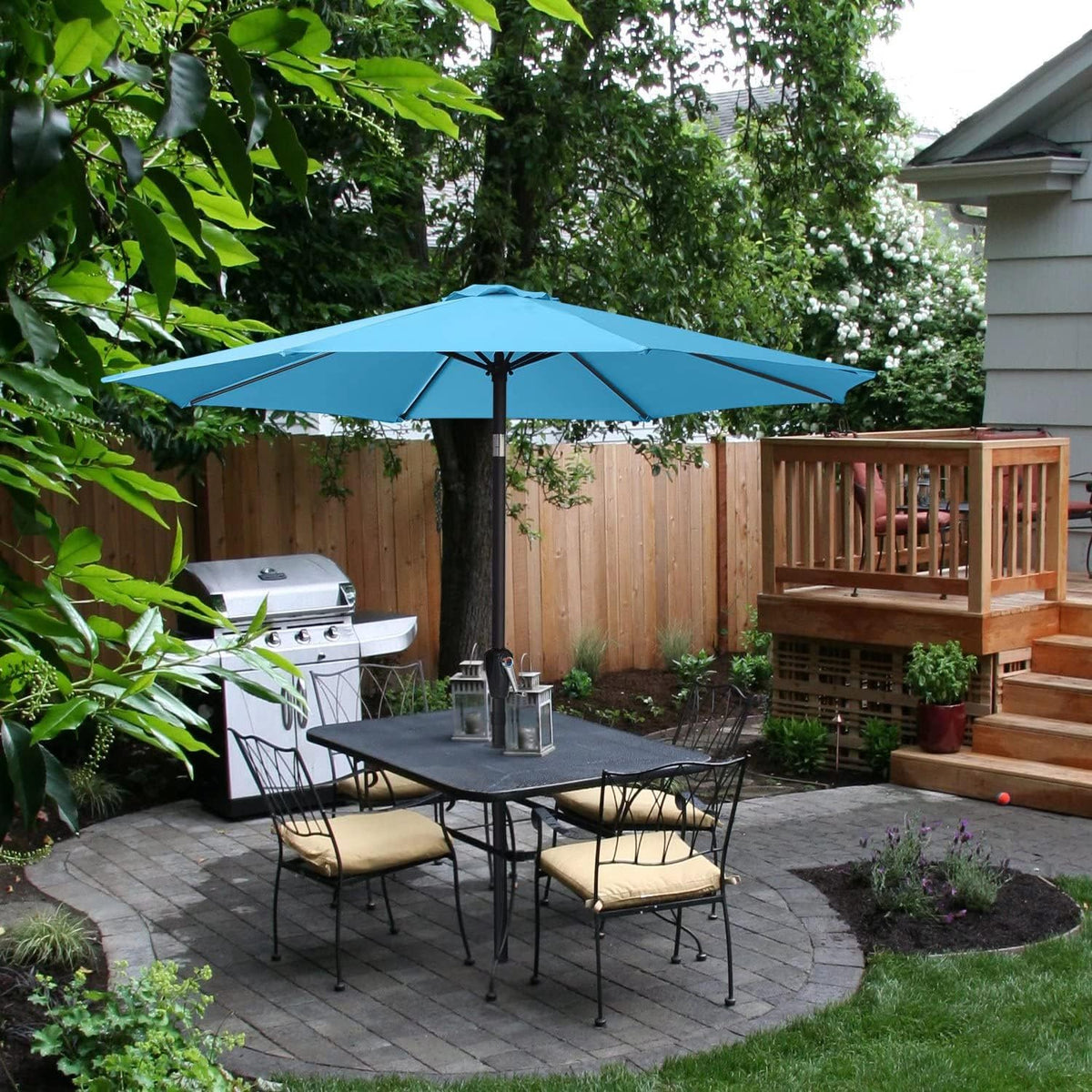 10FT Patio Umbrella with Push Button Tilt E9814