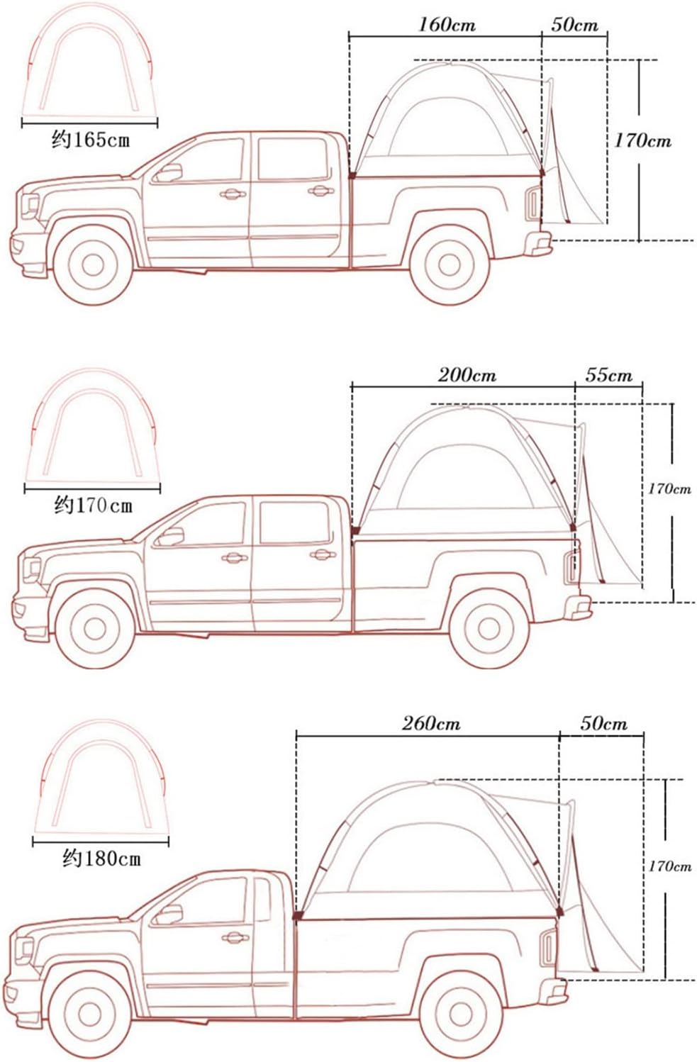 Waterproof Double Layer 2 Person Truck Tent with Carry Bag E910